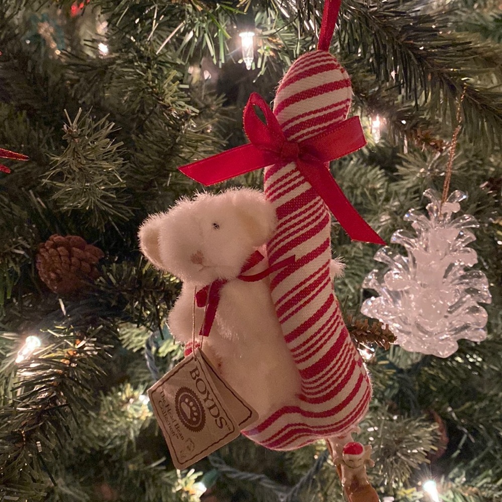 Boyds Mini Plush Christmas Ornament Pip Sweet Jointed Mouse with Tag